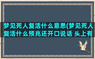 梦见死人复活什么意思(梦见死人复活什么预兆还开口说话 头上有血)